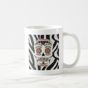 Mug RAB Rockabilly Sugar Skull on Zebra