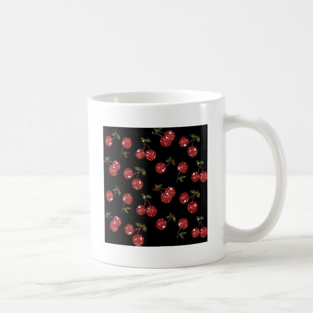 Mug RAB Rockabilly très cerise cerises sur noir (Droite)