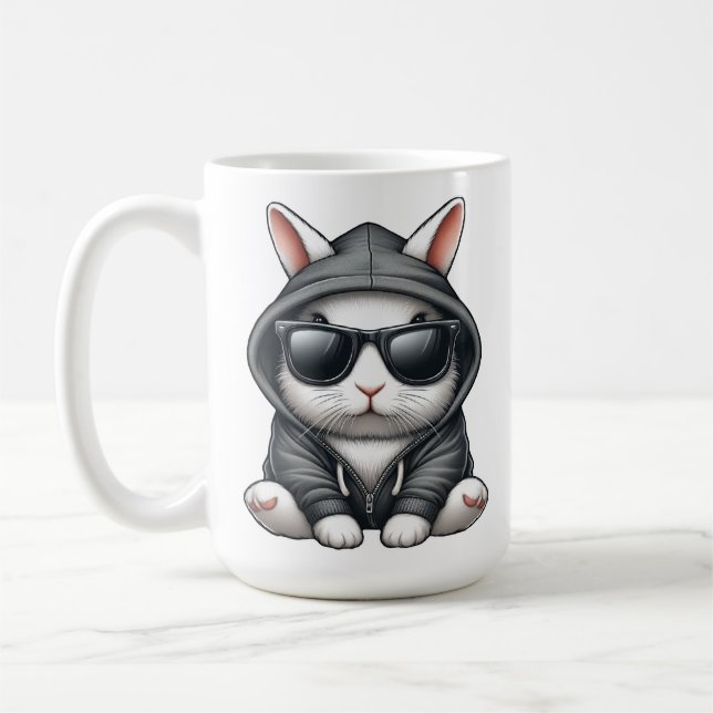 Mug Rabbit blanc cool en Sweat - shirt à capuche et lu (Gauche)