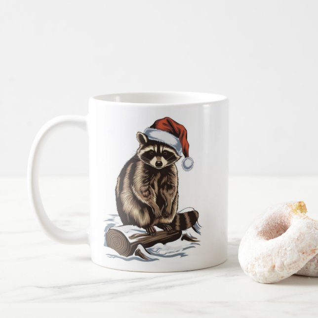 Mug Raccoon de Noël (Avec donut)