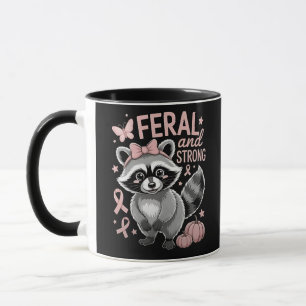 Mug Raccoon de sensibilisation au cancer du sein féral