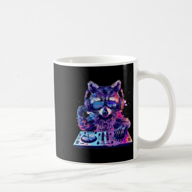 Mug Raccoon Dj Edm Techno House Music Funny Animal Lov (Droite)