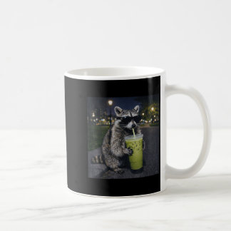 Mug Raccoon drinking iced matcha latte funny animal