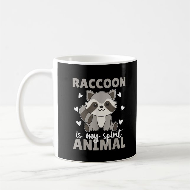Mug Raccoon Est Mon Esprit Animal Cute Raccoon (Gauche)