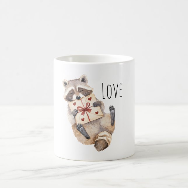 Mug Raccoon Hearts Gift (Centre)