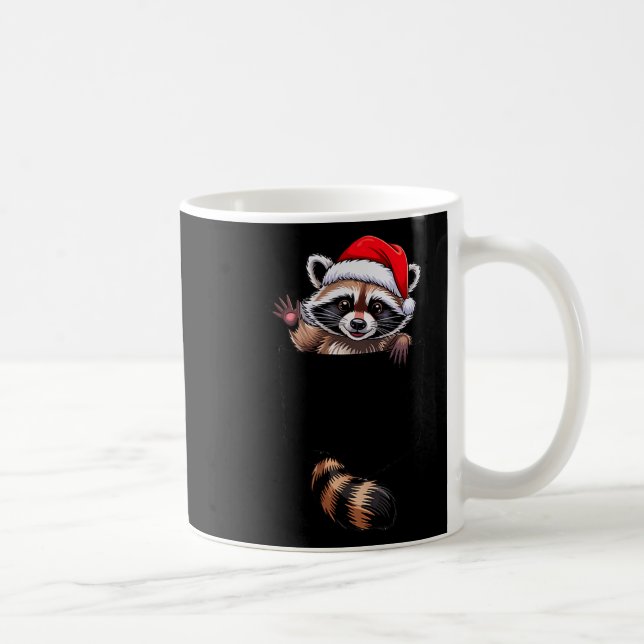 Mug Raccoon In Cket Funny Xmas Santa Hat Graphic  (Droite)