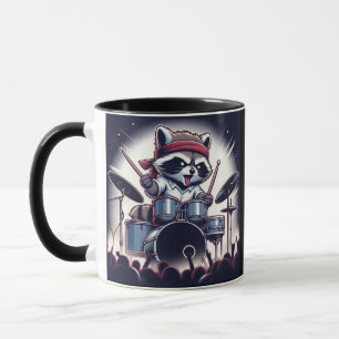 Mug Raccoon Jam : Battre les tambours avec inarrêtable