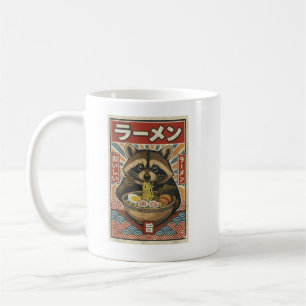 Mug Raccoon Kawaii Rétro Vintage Japonais Slurping Ram