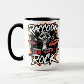 Mug Raccoon Rock T-shirt - Funny Raccoon Cowboy Design