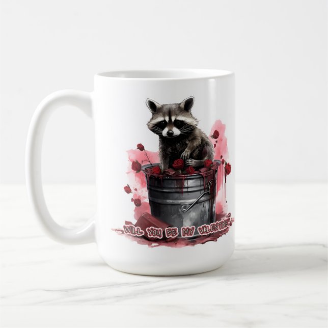 Mug Raccoon Seras-tu ma Saint-Valentin ? (Gauche)