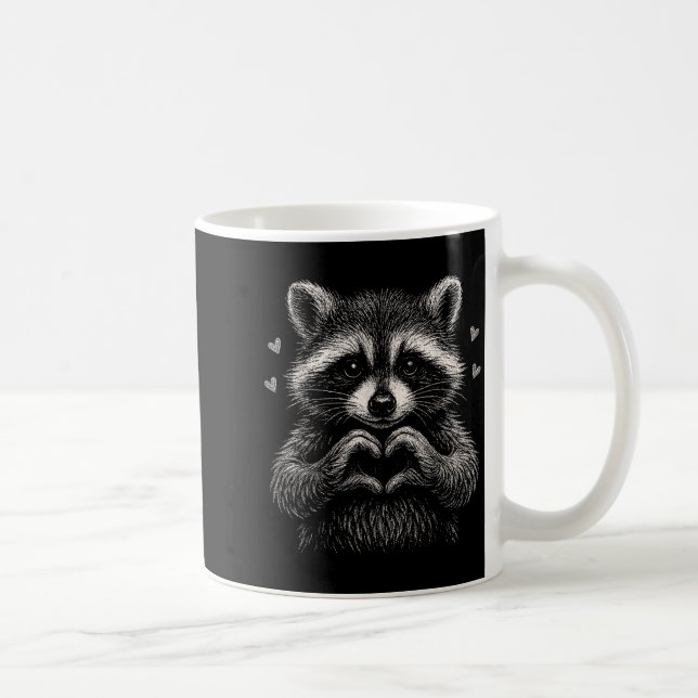 Mug Raccoon Valentines Day Funny Feral Raccoon Love He (Droite)