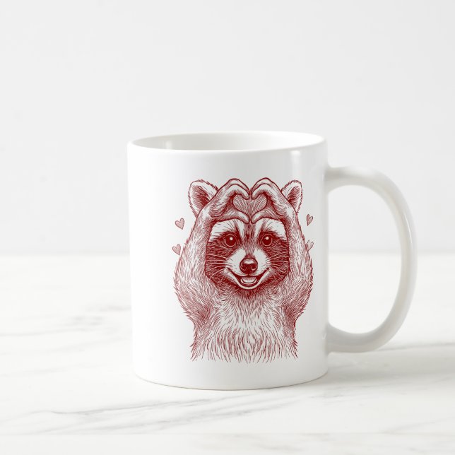 Mug Raccoon Valentines Day Funny Feral Raccoon Love He (Droite)