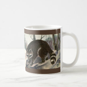 Mug Raccoon vintage, Forêt Animale Sauvage Créatures