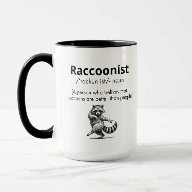Mug Raccooniste Définition, amant de raton laveur, nom (Gauche)