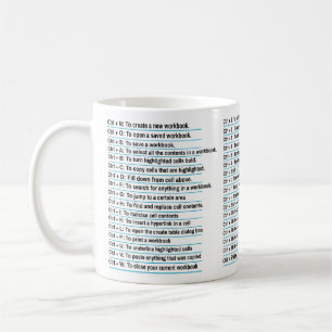 Mug Raccourci Excel, Cadeau pour directeur Feuille de 