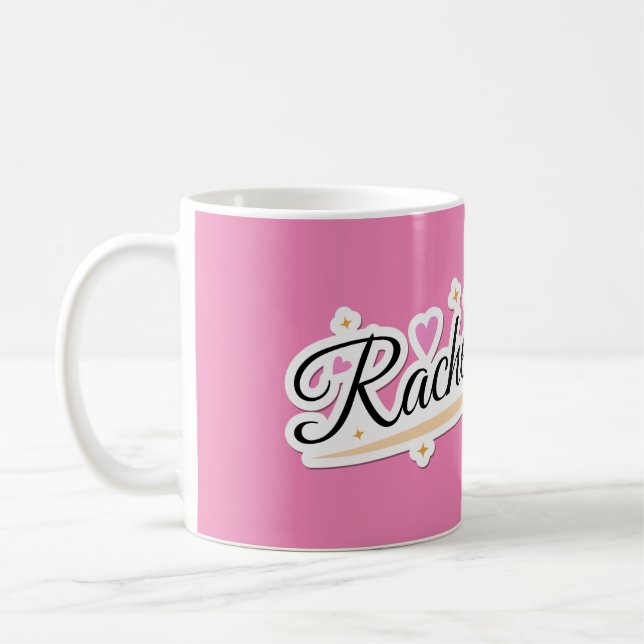 Mug Rachel nom joli design (Gauche)