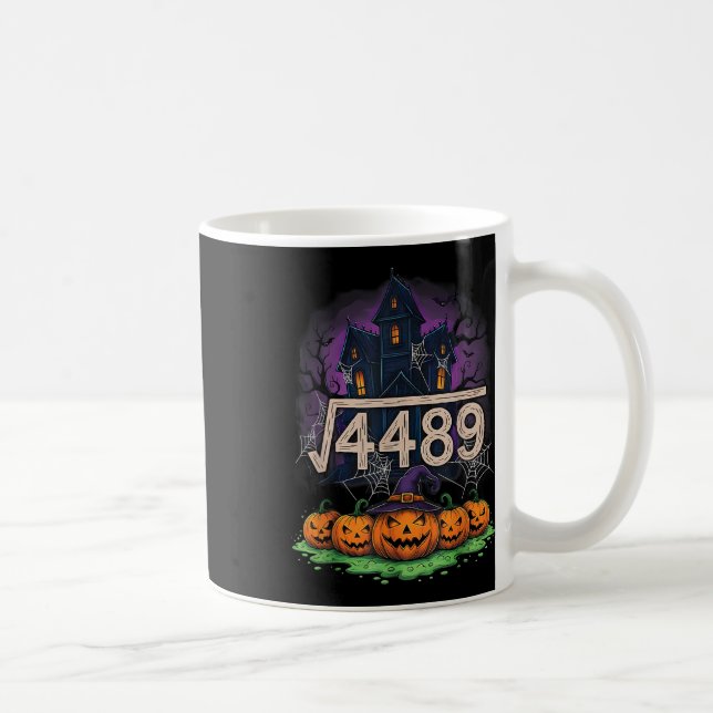Mug Racine carrée 4489 Drôle de mème Halloween 67 Math (Droite)