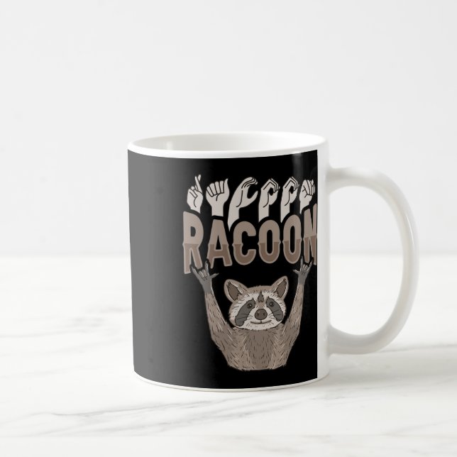 Mug Racoon Asl Gesture main Sourds Acteurs de perte d' (Droite)