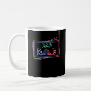 Mug Rad Dad 1980's Retro Fête des pères Neon Color
