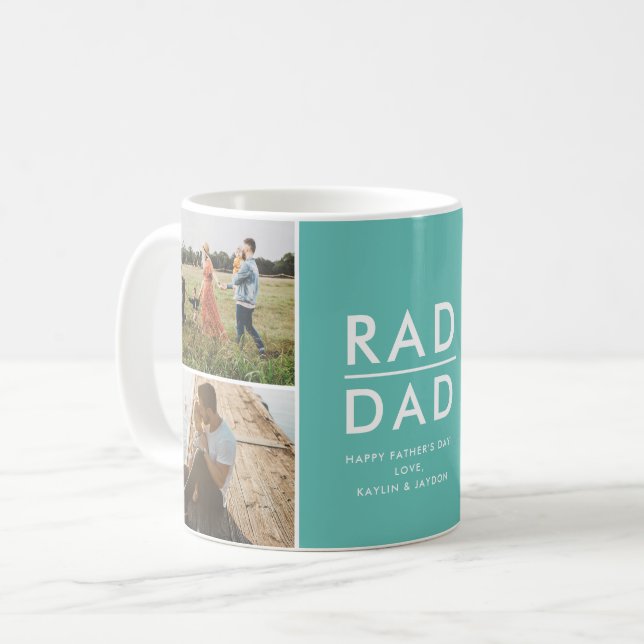Mug Rad Papa Fête des pères Photo Collage (Devant gauche)