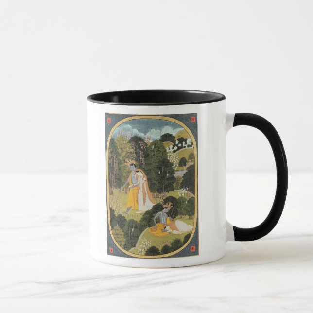 Mug Radha et Krishna marchant dans un verger (Droite)
