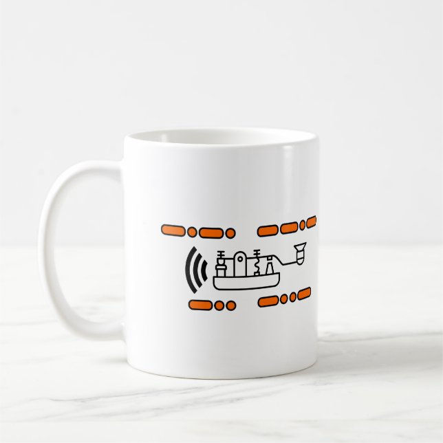Mug Radio Jambon amateur Code Morse CQ Dx (Gauche)