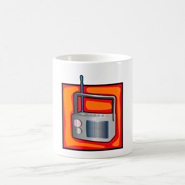 Mug Radio Rétro Art Pop 80s Vibrant Vintage (Créateur téléchargé)