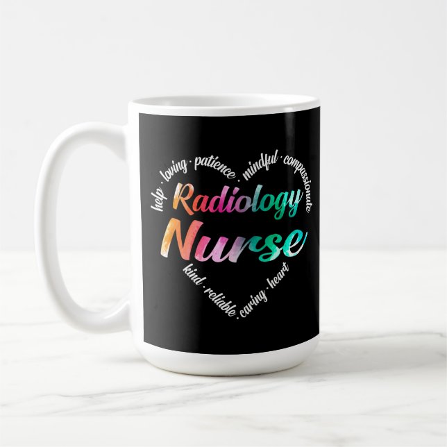 Mug Radiologie Infirmière Coeur Mot Nuage Aquarelle (Gauche)