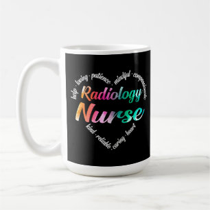 Mug Radiologie Infirmière Mot du coeur Nuage d'aquarel