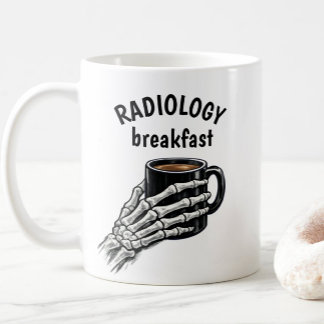 Mug RADIOLOGIE Petit déjeuner Café Main de squelette