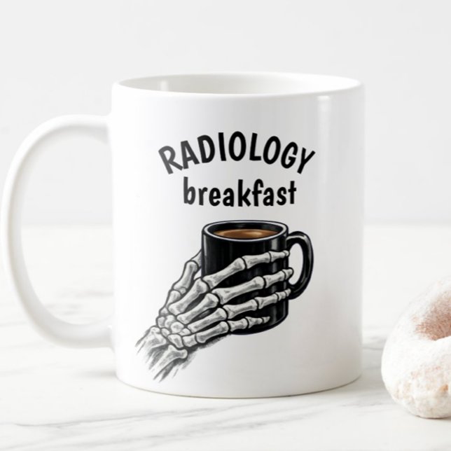 Mug RADIOLOGIE Petit déjeuner Café Main de squelette (Créateur téléchargé)
