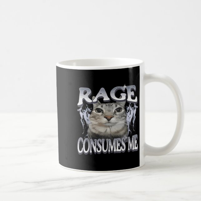 Mug Rage Me Consume Drôle Silly Staring Cat Mème Femme (Droite)