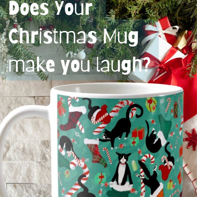 Mug Raids de chats de Noël amusants Bas Personnalisé (Créateur téléchargé)