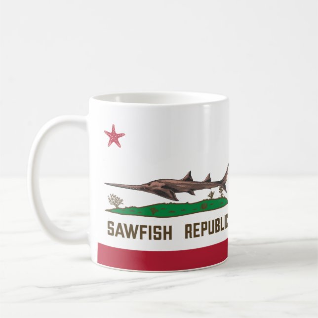 Mug Raie de la scie Raie Drapeau Carpenter Requin (Gauche)