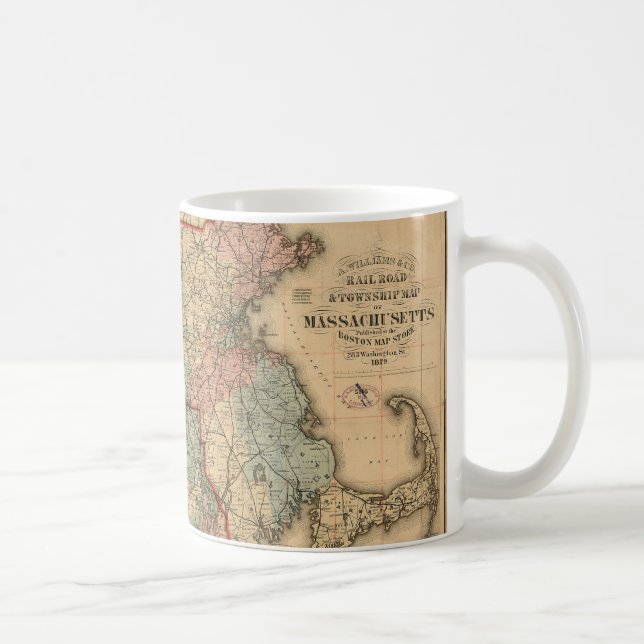 Mug Rail Road & Township Map of Massachusetts, 1879 (Droite)