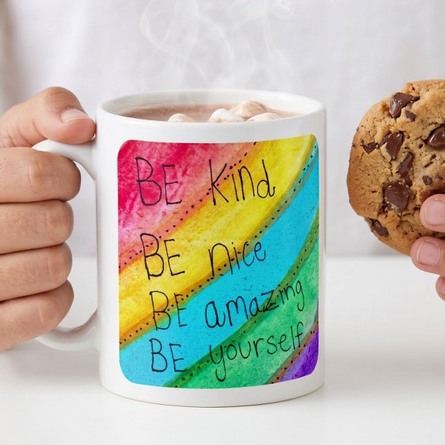 Mug Rainbow BE Kind BE Yourself Inspirational Saying  (Créateur téléchargé)