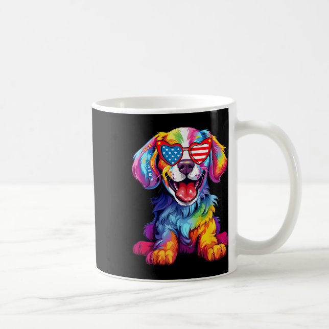 Mug Rainbow Cute Chien Aimer Funny Colorful Chiot Happ (Droite)