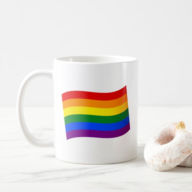 Mug Rainbow Flag Gay pride LGBT L'amour est l'amour (Avec donut)