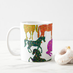 Mug Rainbow Horses - "Dotty about Horses !"