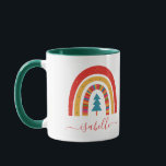 Mug Rainbow Noël coloré mignon fun personnalisé<br><div class="desc">Arc en arc-en-ciel sapin coloré joyeux cadeau personnalisé assorti.</div>