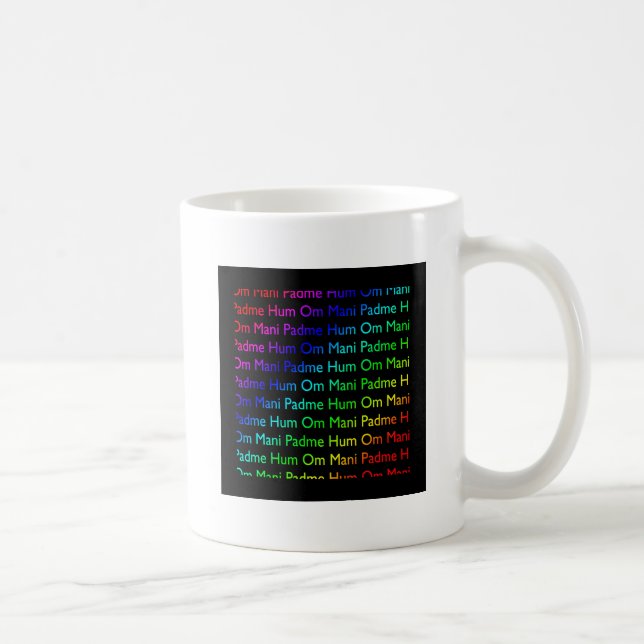 Mug Rainbow Om Mani Padme Hum (en noir) (Droite)