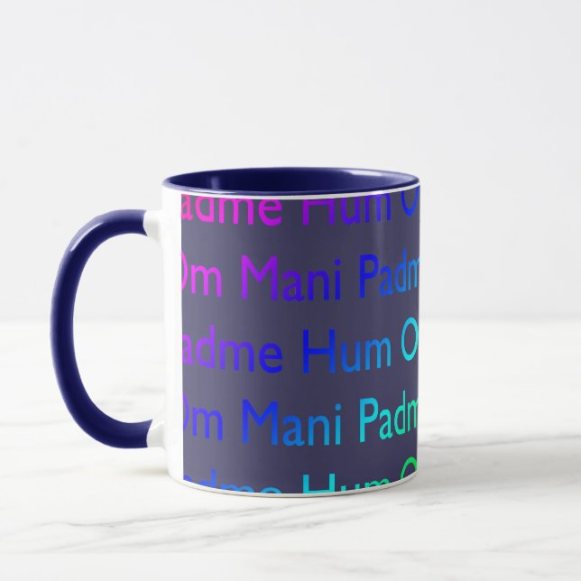 Mug Rainbow Om Mani Padme Hum sur violet (Gauche)