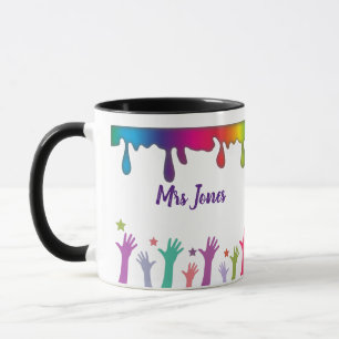 Mug Rainbow paint art professeur "Meilleur enseignant 