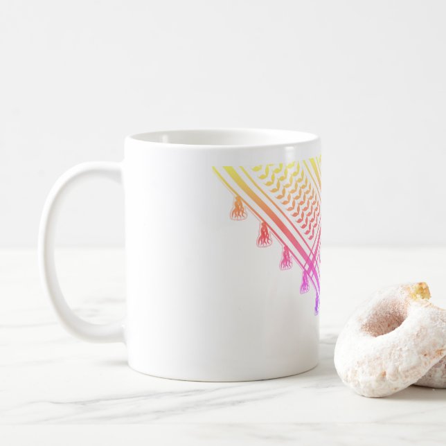 Mug Rainbow Palestinian Keffiyeh (Avec donut)