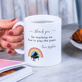 Mug Rainbow Piano Music Enseignant Appréciation Cadeau