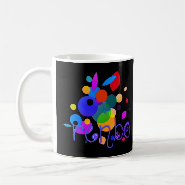 Mug Rainbow Rhapsody : Happy Rainbow Coloured Design"  (Gauche)
