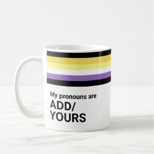 Mug Rainbow Stripes LGBT Nom Pronounounounounounounes