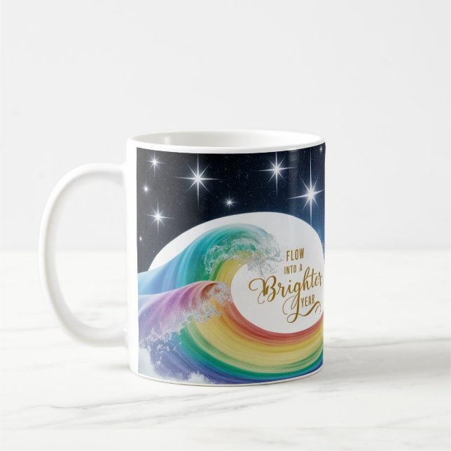 Mug Rainbow Wave Brighter Year Inspirational Classic  (Gauche)