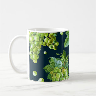 Mug Raisin vert : Aquarelle Motif foncé