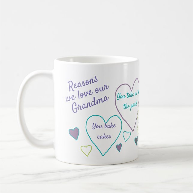 Mug Raisons J'Aime Grand-Mère Personnalisé (Gauche)